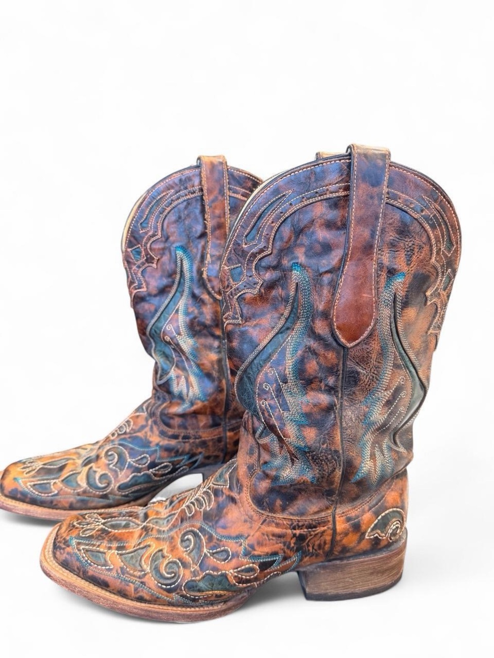 Corral A1040 Square Toe Turquoise Inlay Western Boots Women’s 9.5 - Picture 2 of 6